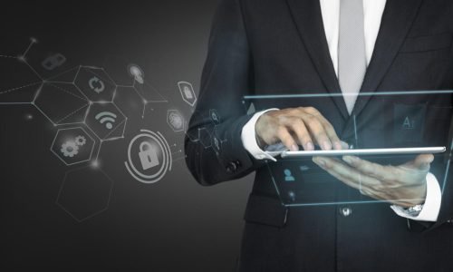 Businessman using a digital tablet